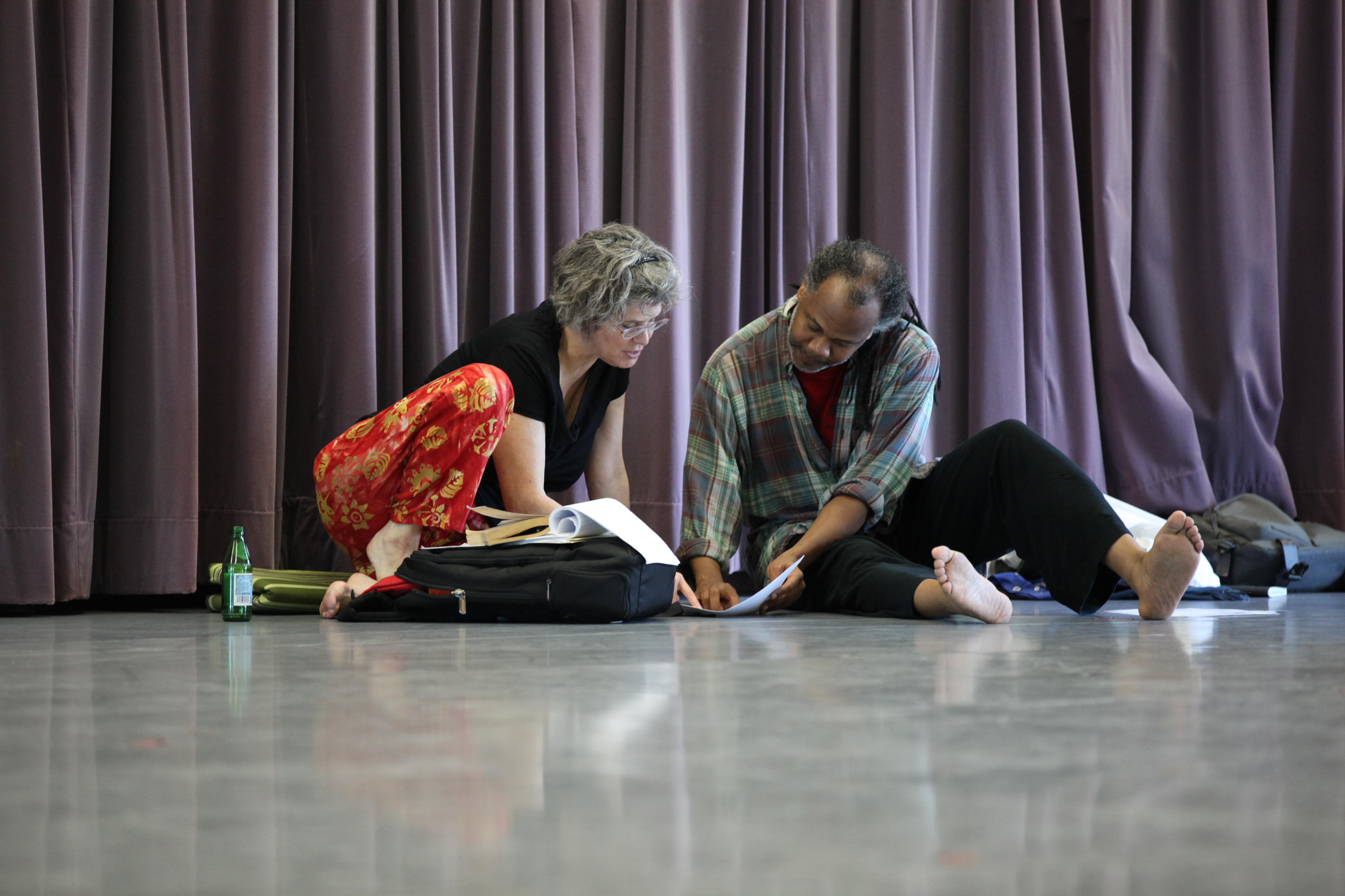 Dramaturge and DSA board member Susan Manning with Reggie Wilson of Fist and Heel Performance Group. Photo by Chris Cameron.